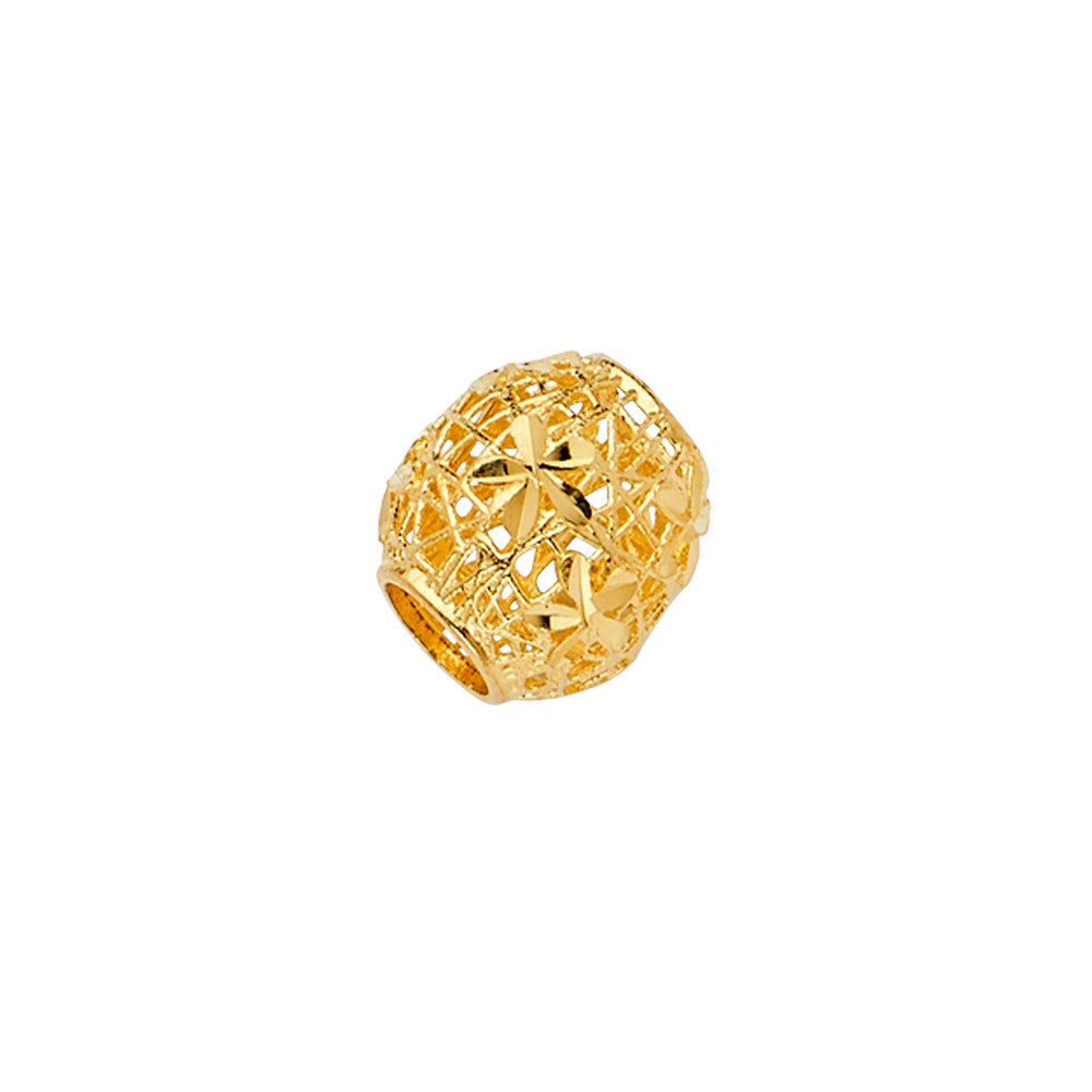 14K Yellow Gold Filigree Slider Charm
