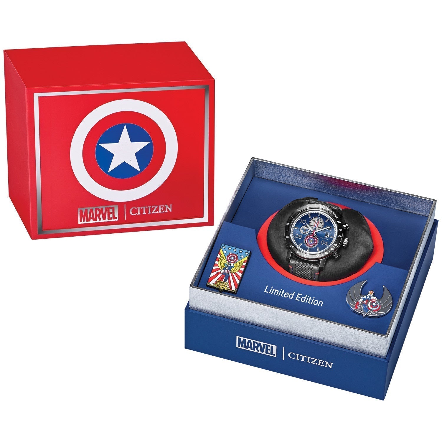 Citizen Men's Captain America Eco-Drive Blue Dial Watch - CA0767-00W