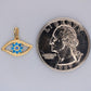 14K Yellow Gold CZ Evil Eye Charm