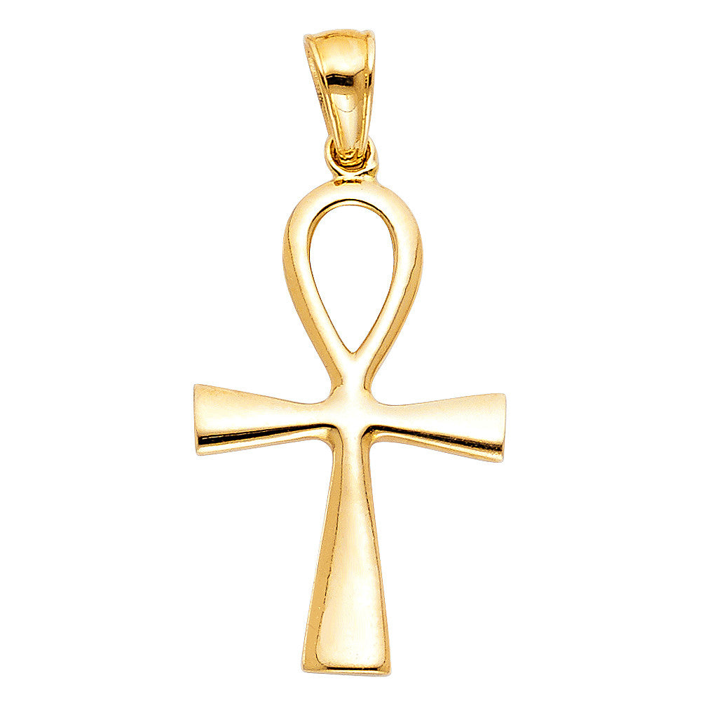 14K Yellow Gold Ankh Cross Charm
