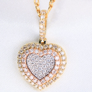 10K Yellow Gold Diamond Heart Charm