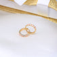 14K Yellow Gold CZ Pink Hoops