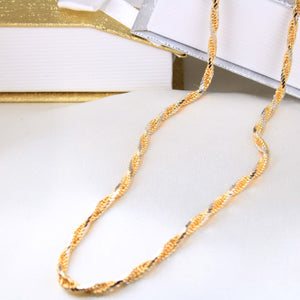 14K Yellow Gold 2tone Rope Solid Chain 3.5mm 22in