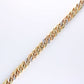 14K Gold Hollow Tricolor Miami Cuban Link Bracelet 6.5mm 8in