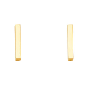14K Yellow Gold Solid Long Stick Earrings