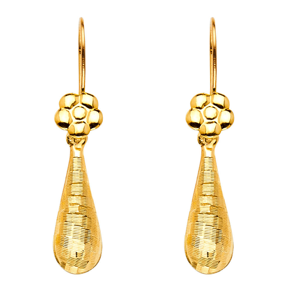 14K Yellow Gold Tear Drop Earrings