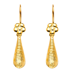 14K Yellow Gold Tear Drop Earrings