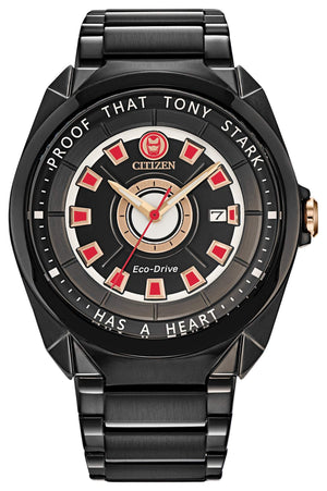Citizen Men's Tony Stark Black Red Dial Black Bracelet Watch- AW1017-58W