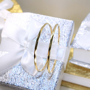 14K Yellow Gold Diamond Cut Hoops