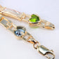 14K Yellow Gold CZ Colorful Heart Bracelet 5mm 7.5in