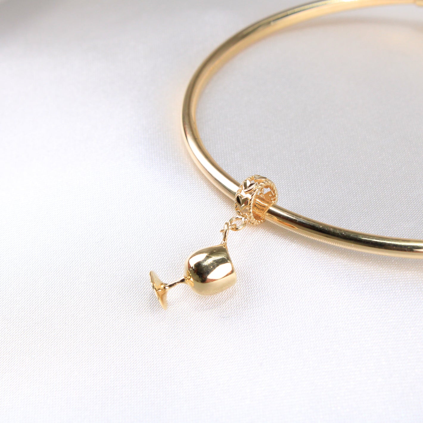 14K Wine Glass Dangle Charm