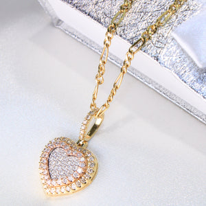10K Yellow Gold Diamond Heart Charm