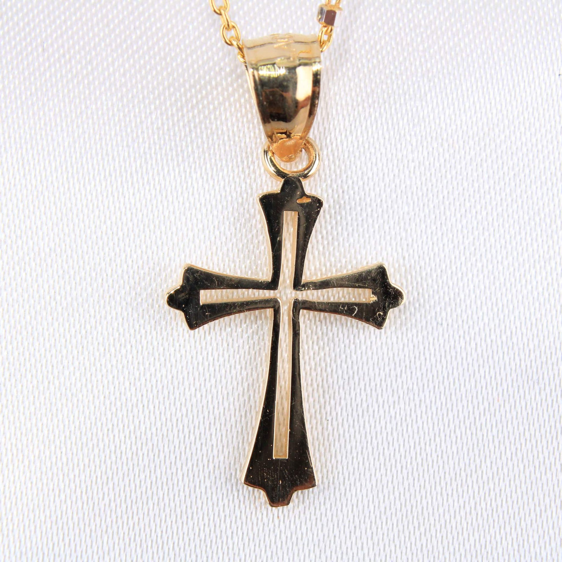 14K Yellow Gold Cross Charm14K Yellow Gold Cross Charm
Chain Sold Separately 14K Yellow Gold Cross Charm
 
Material Type–14k Gold 14K Yellow Gold Cross Charm
 
Approximate Dimensions 14K YelloAll CharmsAlexanderAlexander Gold & Diamonds14K Yellow Gold Cross Charm