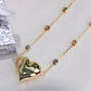 14K Tricolor Heart Bracelet 12mm 8.5in