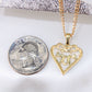 10K Yellow Gold Diamond Heart Mom Charm