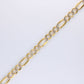 14K Yellow Gold Solid Figaro WP Bracelet 4.5mm 7.5"