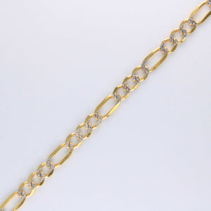 14K Yellow Gold Solid Figaro WP Bracelet 4.5mm 7.5"