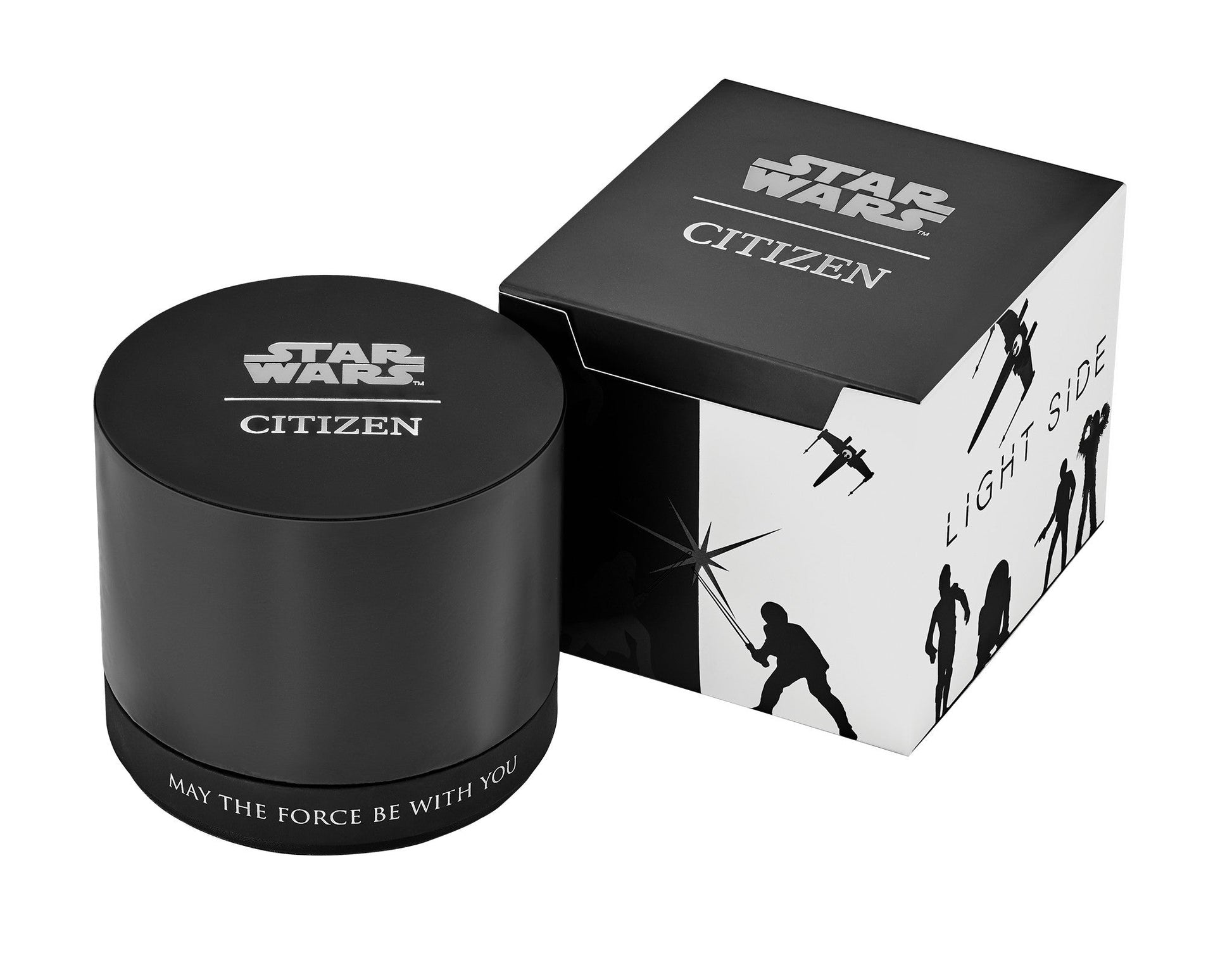 Citizen AW1366-83W presented in its original Star Wars-themed packaging, complete with branded box and authentication materials.