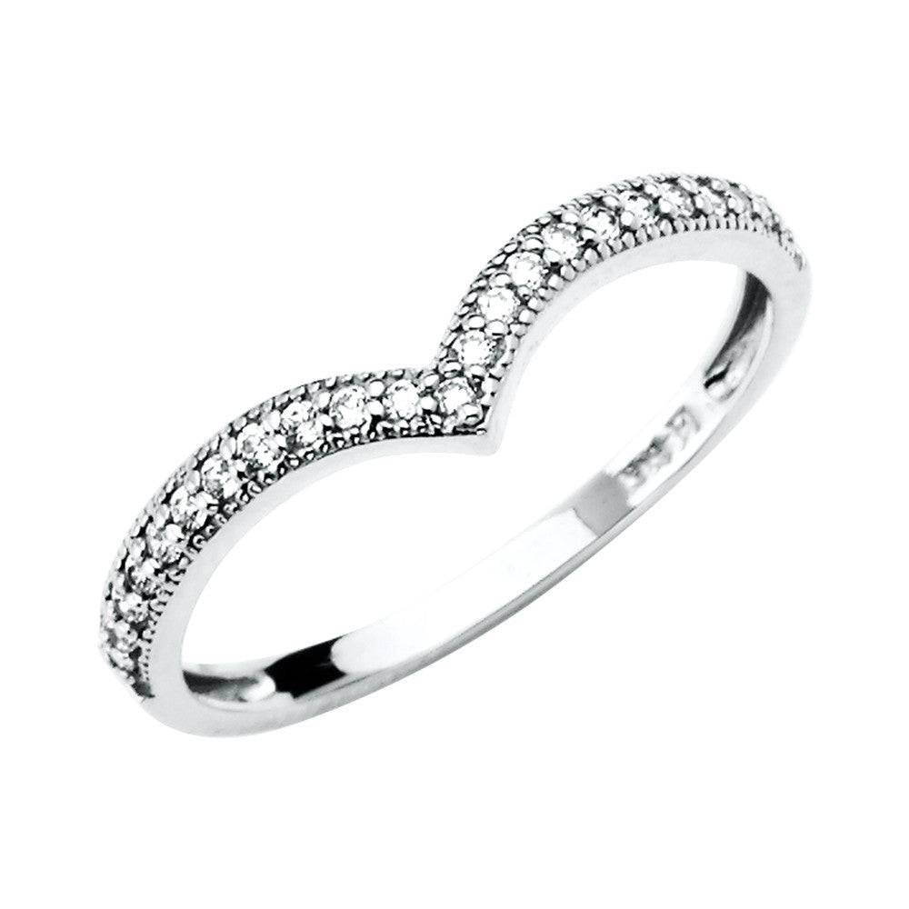 14K White Gold CZ Ring