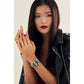 Model wearing the Citizen FE7060-56W, demonstrating its elegant design and comfortable fit on the wrist.