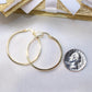14K Yellow Gold Plain Hoops