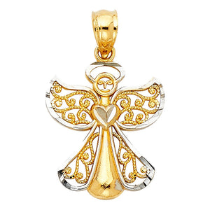 14K Two-Tone Gold Angel Charm
