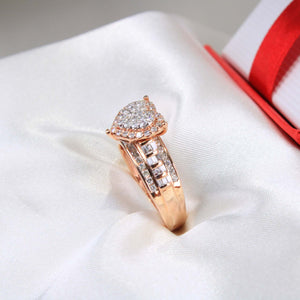 10K Rose Gold Diamond Heart Ring