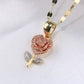 10K Yellow Gold Diamond Rose Charm