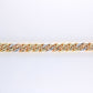 14K Gold Hollow Tricolor Miami Cuban Link Bracelet 6.5mm 8in