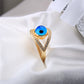 14K Yellow Gold CZ Evil Eye Ring
