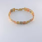 14K Tricolor Gold Flower Bracelet 10.5mm 7.5in
