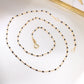 14K Yellow Gold Onyx Black Beaded Necklace 18in
