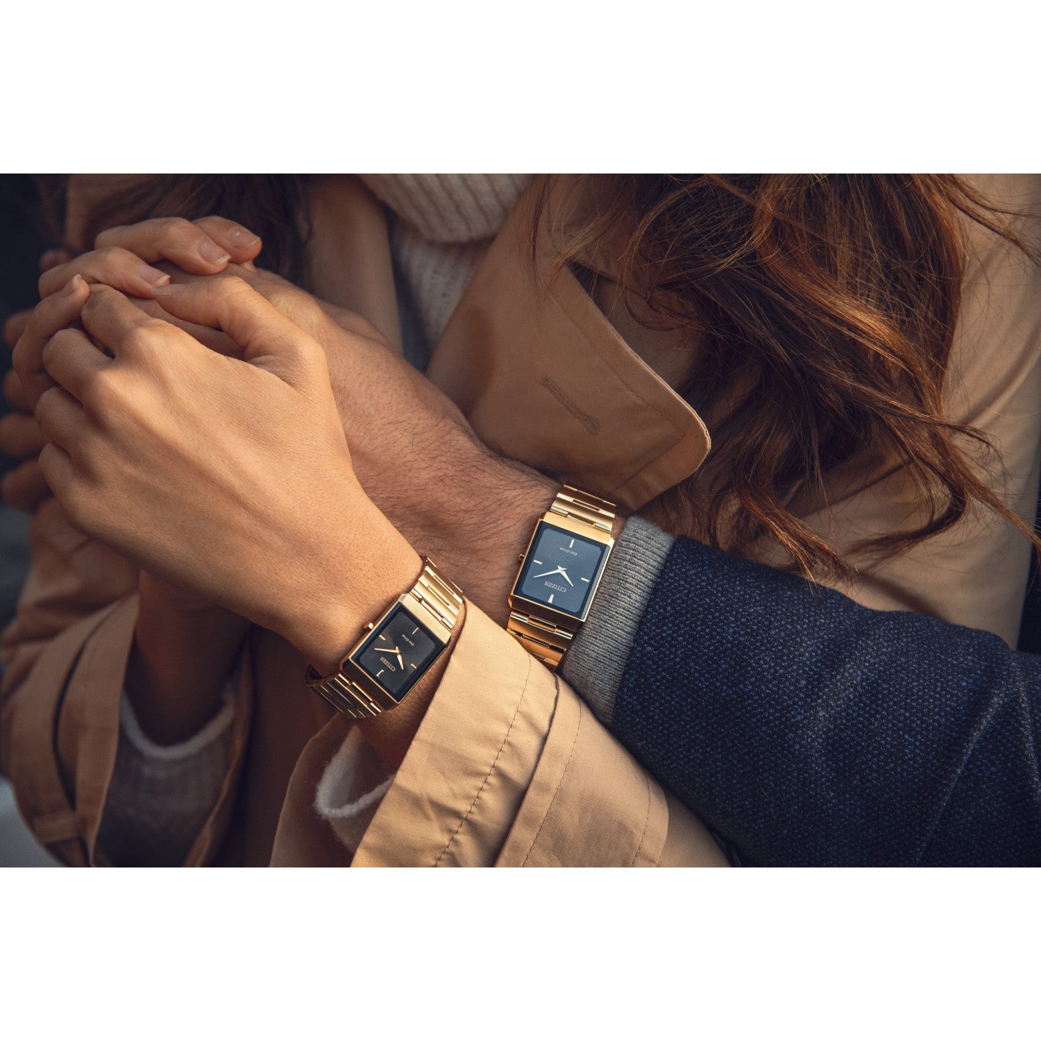 Model wearing the Citizen Stiletto AR3102-51E, demonstrating its elegant and slim profile on the wrist.