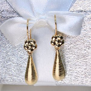 14K Yellow Gold Tear Drop Earrings