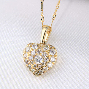 10K Yellow Gold Diamond Heart Charm