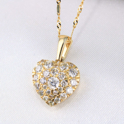 10K Yellow Gold Diamond Heart Charm