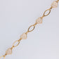 14K Yellow Gold CZ Heart Bracelet 11.8mm 7in