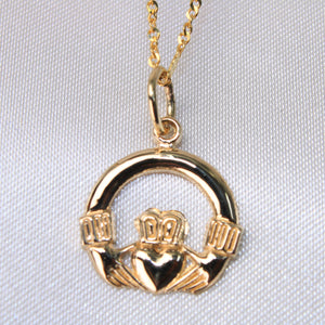 14K Yellow Gold Claddagh Charm
