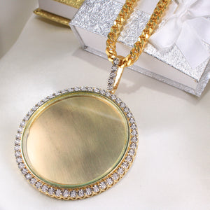 10K Yellow Gold Diamond Personalized Picture Charm
