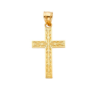 14K Yellow Gold Cross Charm