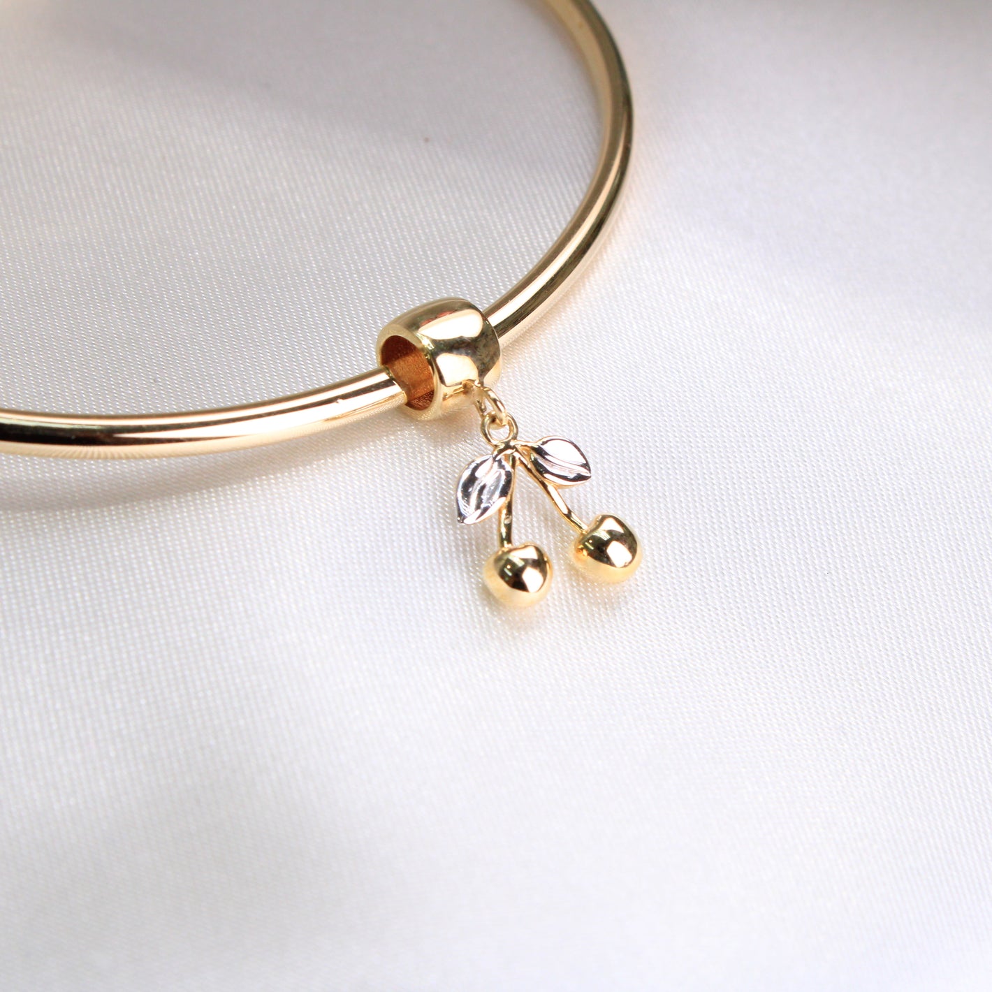 14K Yellow Gold Cherries Dangle Charm