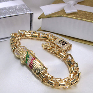 14K Yellow Gold CZ St Jude Bracelet