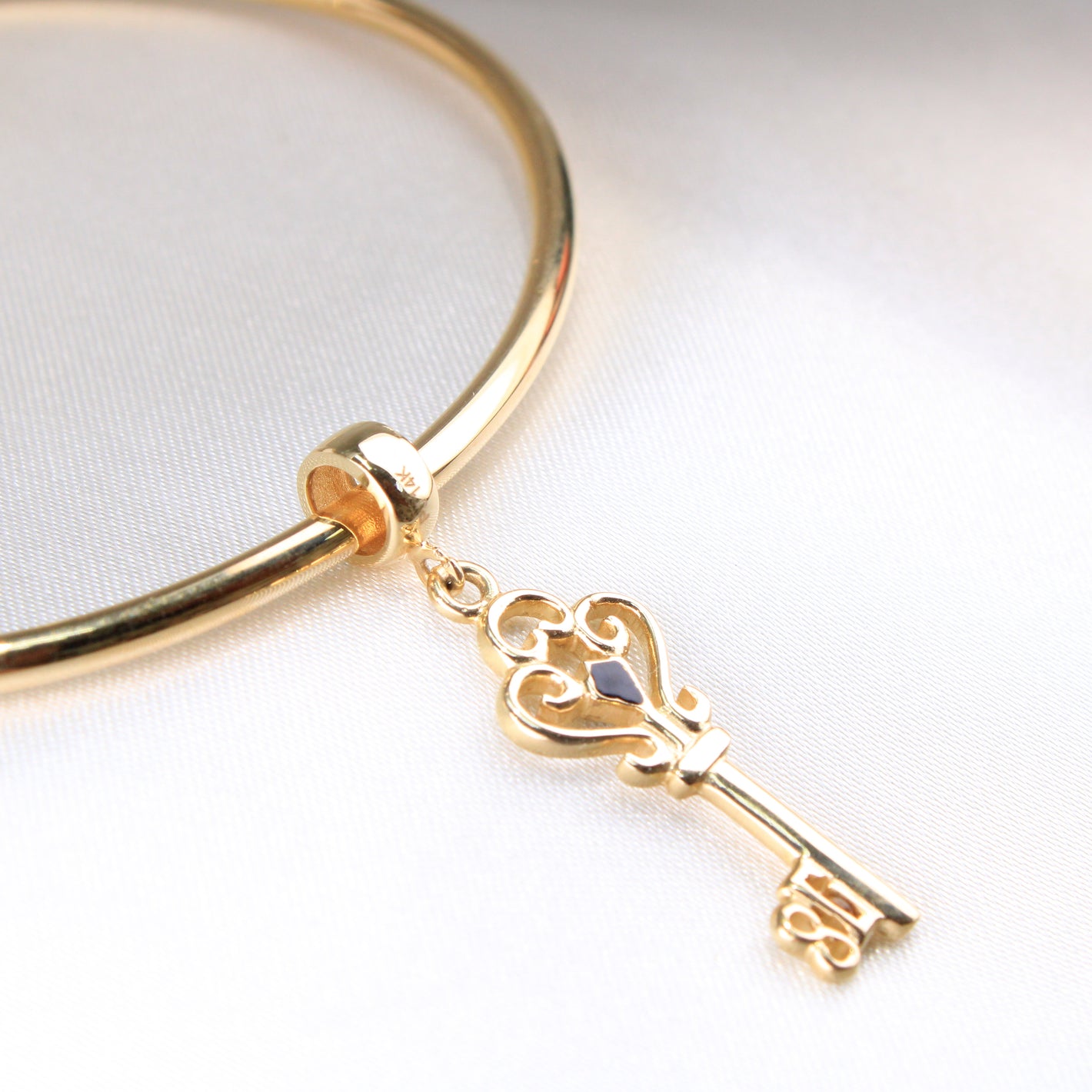 14K yellow Gold Key Dangle Charm