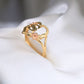 14K Two-Tone Gold Initial S Heart Ring