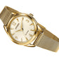Citizen EM0682-58P Ladies' Eco-Drive Watch featuring a 30mm gold-tone stainless steel case and bracelet with a champagne dial—front view.