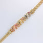 14K Tricolor Gold Elephant CZ  Bracelet 4.5mm 7.5in