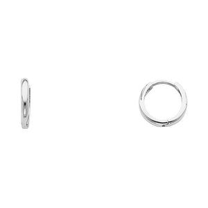 14K White Gold Hoops