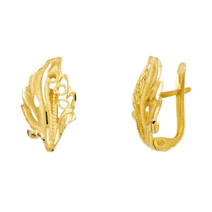 14K Yellow Gold Leaf Earrings