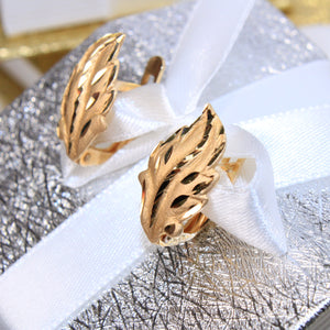14K Yellow Gold Leaf Earrings