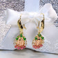 14K Yellow Gold Virgin Mary CZ Earrings